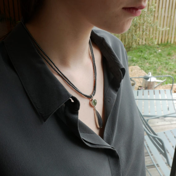 moonstone and prehnite necklace