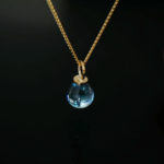 9ct gold topaz drop necklace