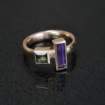 9ct gold tourmaline and amethyst ring