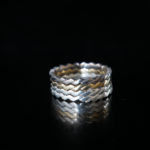 gold and silver zigzag rings