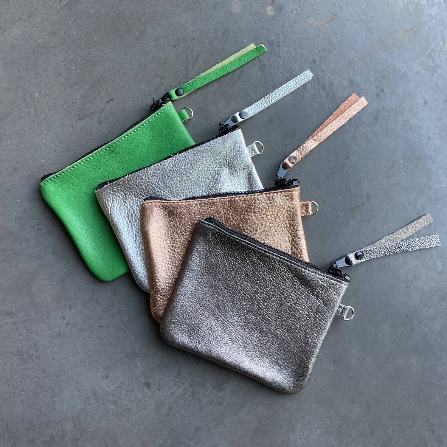 Metallic leather purse