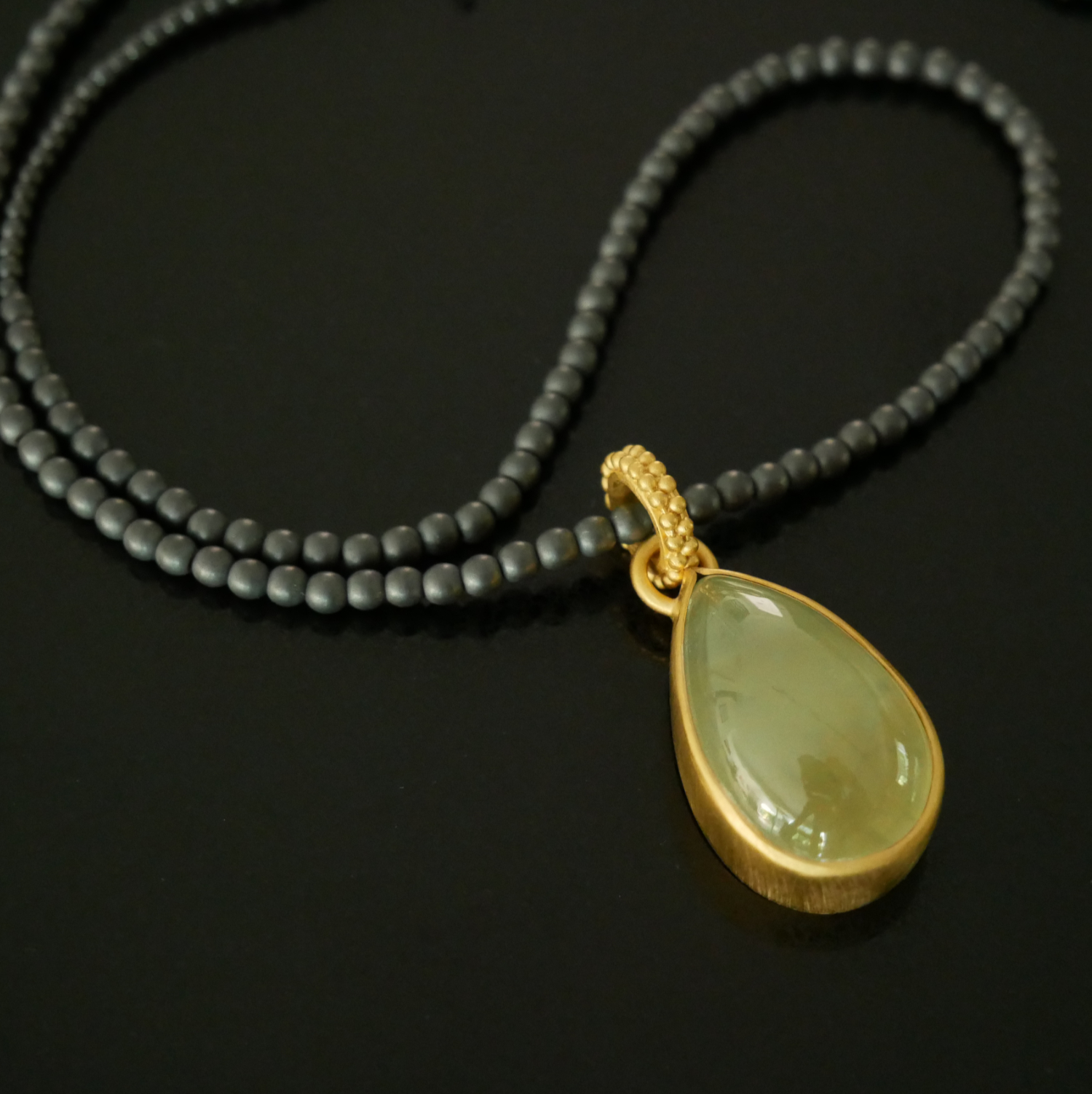 Gold vermeil prehnite necklace