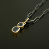 double 18ct gold sapphire pendant